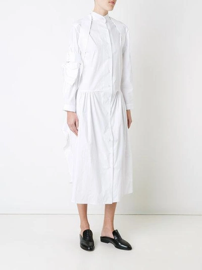 Shop Roberts Wood Full Length Shirt Dress In White