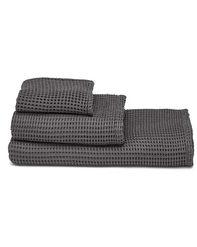 Ettitude Waffle Towel Set In Gray