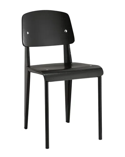 Modway Cabin Dining Wood Side Chair In Black