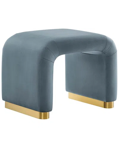 Modway Koda Performance Velvet Waterfall Stool In Blue