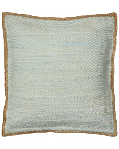Lr Home Solid Jute Bordered Throw Pillow In Green