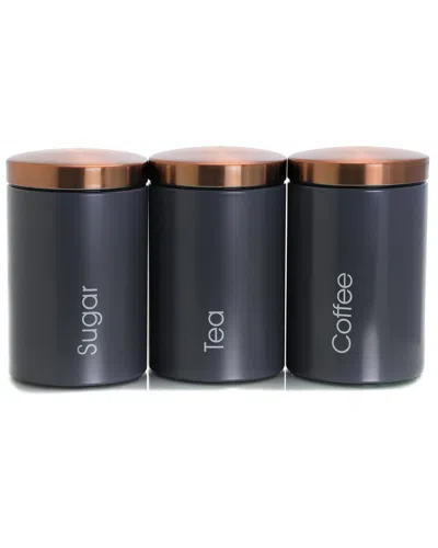 Megachef Essential Kitchen Storage 3-pc. Canister In Black