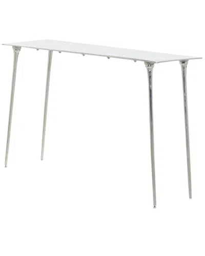 Peyton Lane Silver Glam Console Table In White