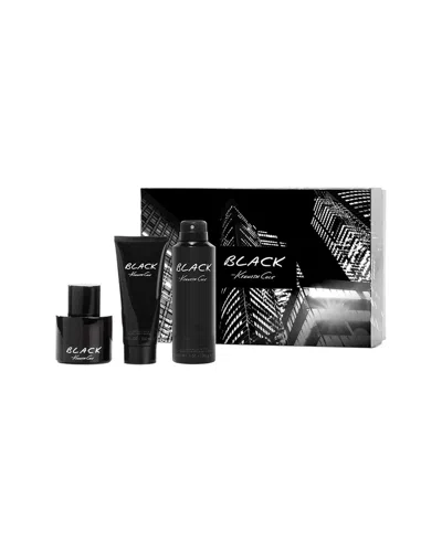 Kenneth Cole Black Eau De Toilette 3pc Gift Set In Transparent