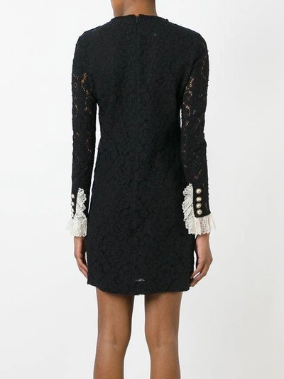 Shop Gucci Bead Embroidered Lace Dress In Black