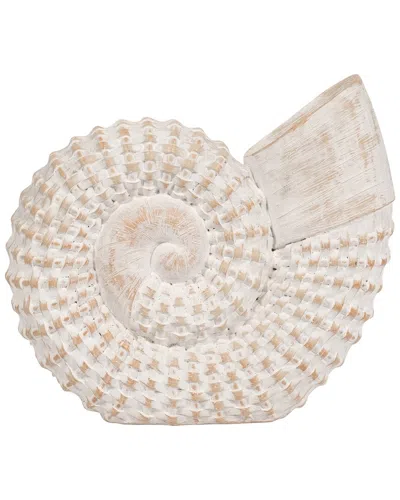 Sagebrook Home 7in Ceramic Shell Table Accent In White