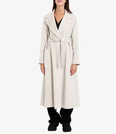 S Max Mara Wool Single Breasted Coat In White