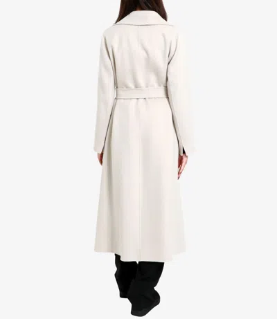 S Max Mara Wool Single Breasted Coat In White