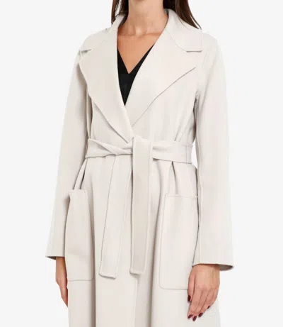 S Max Mara Wool Single Breasted Coat In White