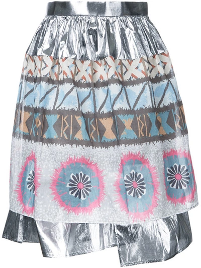 Kolor Metallic Gathered Skirt In Multicolour