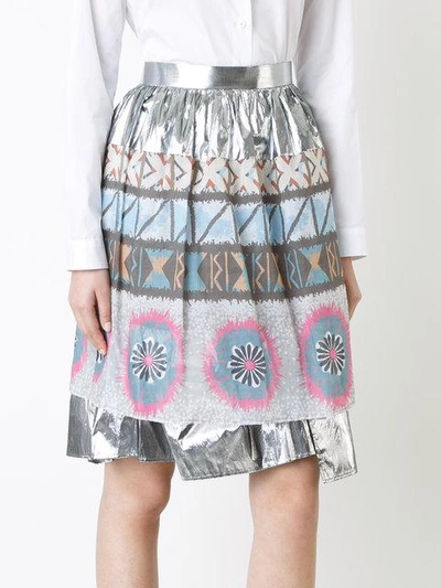 Shop Kolor Metallic Gathered Skirt In Multicolour