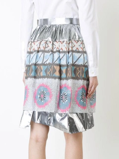 Shop Kolor Metallic Gathered Skirt In Multicolour