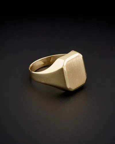 Italian Gold Rectangular Signet Ring In Gold