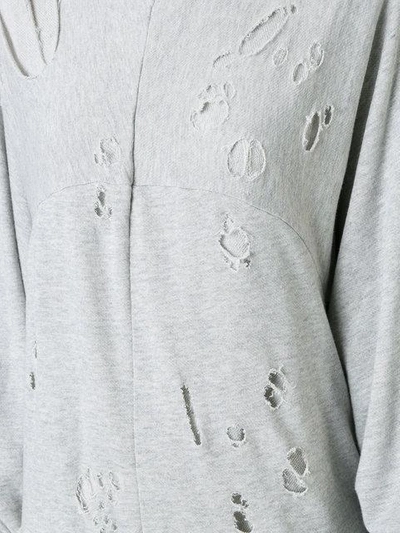 Shop Ben Taverniti Unravel Project Raglan Sweatshirt Dress In Grey
