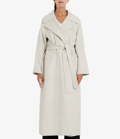 S Max Mara Wool Single Breasted Coat In White