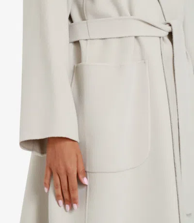 S Max Mara Wool Single Breasted Coat In White