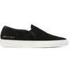 COMMON PROJECTS RETRO LEATHER-TRIMMED SUEDE SLIP-ON SNEAKERS