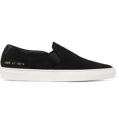 Shop Common Projects Retro Leather-trimmed Suede Slip-on Sneakers