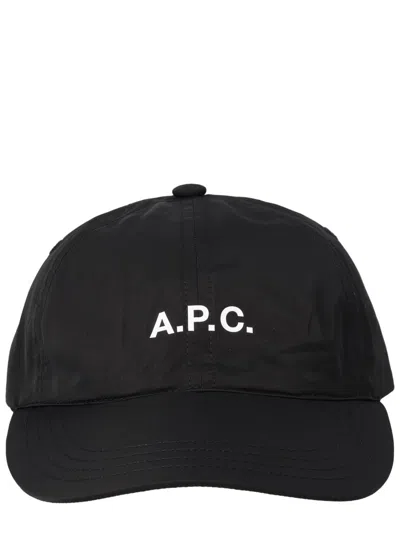A.p.c. Casquette Charlie Logo-embroidered Canvas Cap In Black