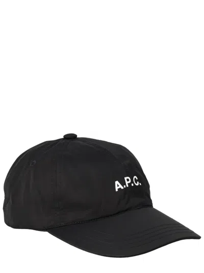 A.p.c. Casquette Charlie Logo-embroidered Canvas Cap In Black