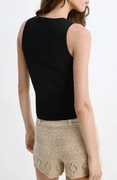 Mango Ribbed Knit Top In Multi