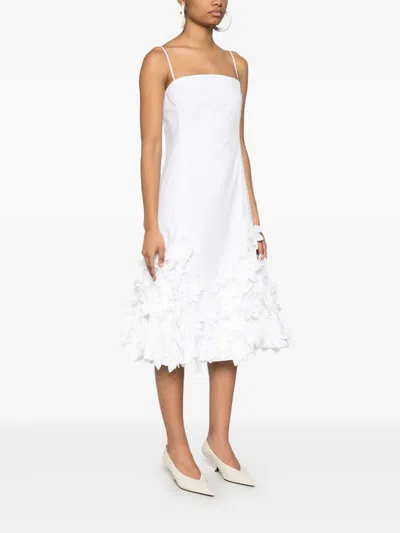Simkhai Bella Floral Sleeveless Midi Dress In White