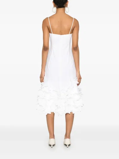 Simkhai Bella Floral Sleeveless Midi Dress In White