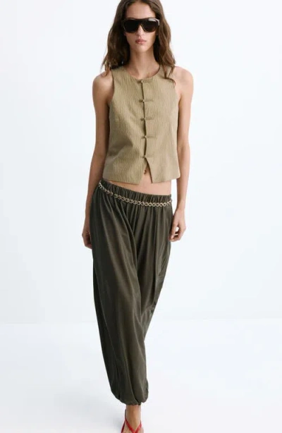 Mango Striped Toggle Vest In Multi