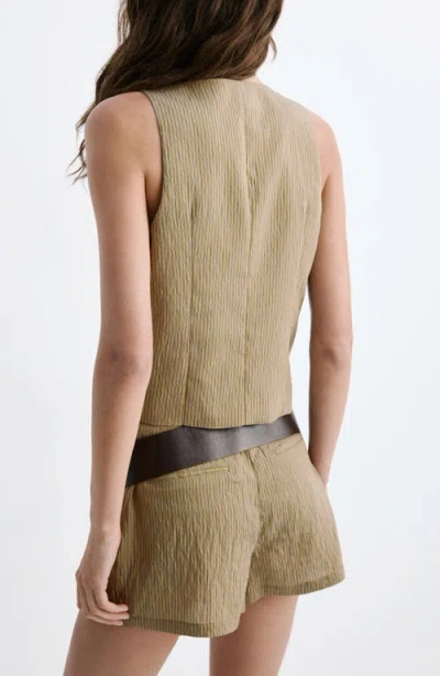 Mango Striped Toggle Vest In Multi