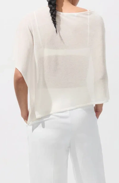Mango Asymmetrical Knitted Cape In White