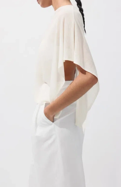 Mango Asymmetrical Knitted Cape In White