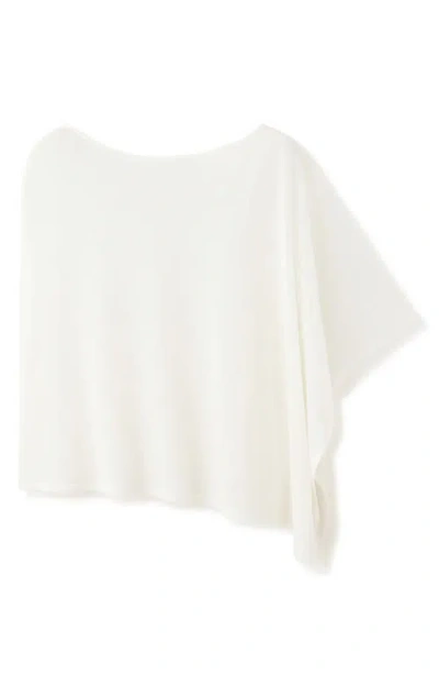 Mango Asymmetrical Knitted Cape In White