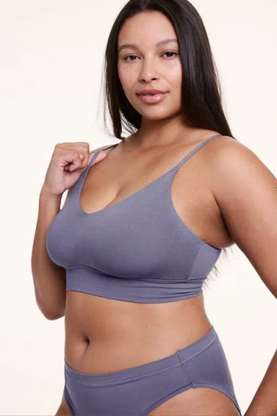 Harper Wilde Cloud Cotton Triangle Bralette In Gray