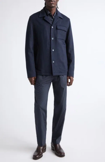 Herno Flap-pocket Buttoned Overshirt In Blue