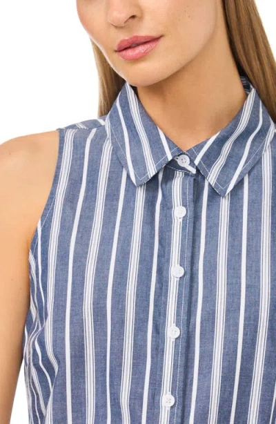Halogenr Halogen(r) Sleeveless Button Down Shirt In Blue