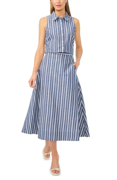 Halogenr Halogen(r) Sleeveless Button Down Shirt In Blue