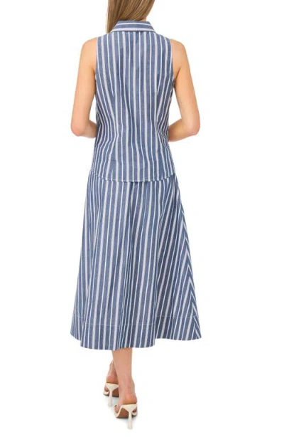 Halogenr Halogen(r) Sleeveless Button Down Shirt In Blue