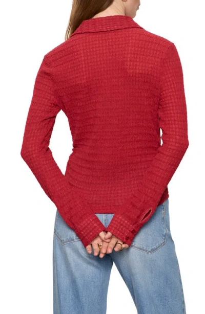 Sanctuary Juno Textured Button Front Top In Red