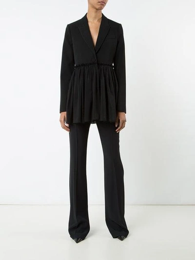 Shop Givenchy Flared Blazer In Black