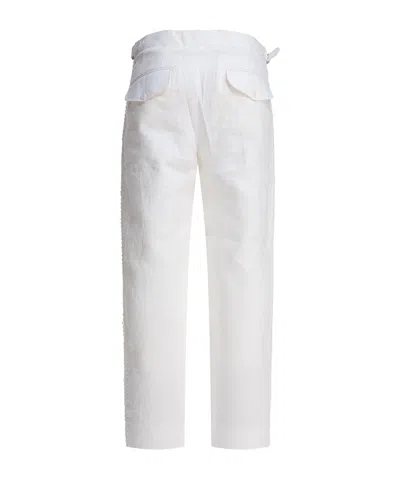 Bode Embroidered Straight Leg Pants In White