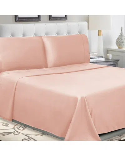 Superior Solid 300-thread Count Cotton Percale Deep Pocket Sheet Set In Pink