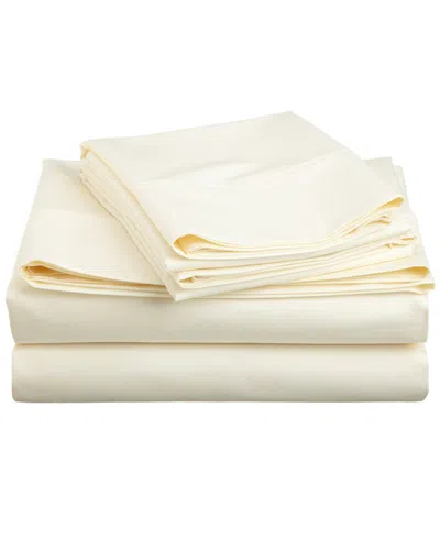 Superior Blend Solid 600 Thread Count Cotton Rich Deep Pocket Sheet Set In Neutral