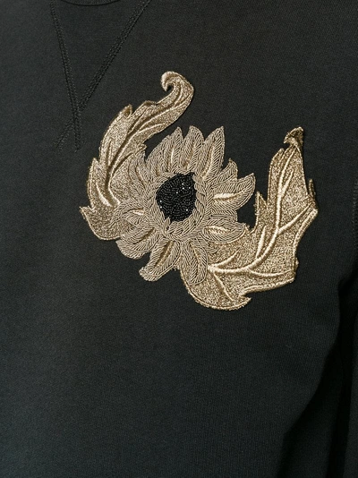 Shop Alexander Mcqueen Embroidered Plaque Sweatshirt In Black