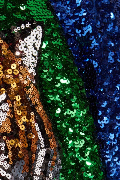 Gucci Appliquéd Sequined Tulle And Satin Bomber Jacket In Green