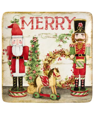Certified International Nutcracker Parade 4-pc. Ceramic Dinner Plate In Multi
