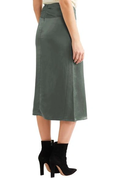 Shop Isabel Marant Rise Ruched Satin Skirt