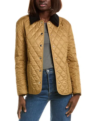 Burberry Giacca Trapuntata Con Colletto In Velluto In Brown