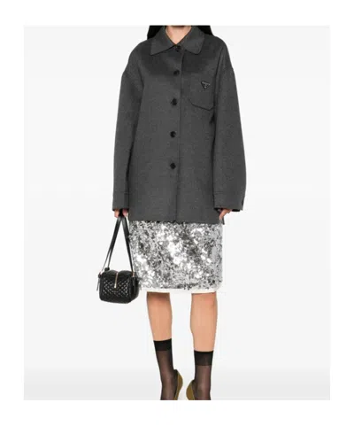 Prada Single-breasted Caban Jacket In Black