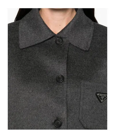 Prada Single-breasted Caban Jacket In Black