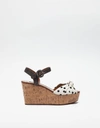 DOLCE & GABBANA WEDGE SANDALS IN CORK AND PRINTED CADY,CZ0120AG108HW86N